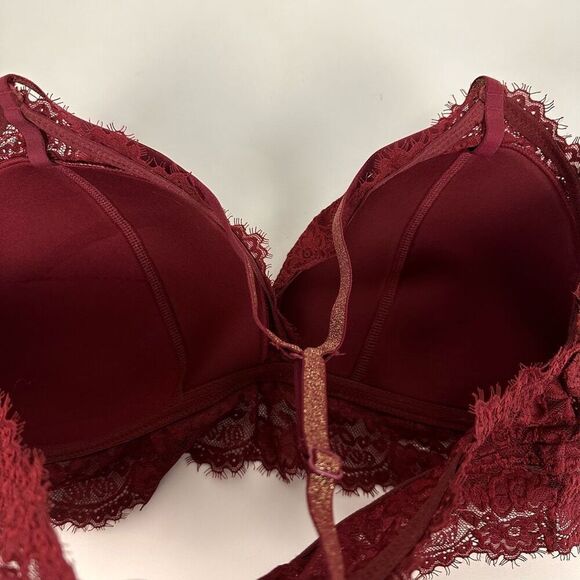 Aerie XL Deep Red Lace Bralette with Sparkle Straps - Picture 8 of 11